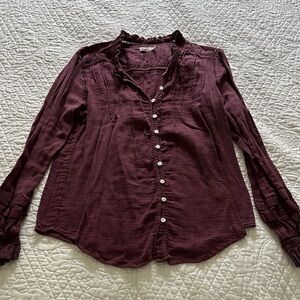 Faherty Burgundy Button-Down Shirt